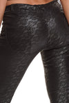 Schwarze Wetlook Leggings BRConstanza001 mit Gürtelschlaufen | Demoniq