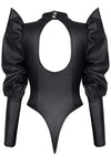 Extravaganter Wetlook Body BRGiuditta001 mit Reißverschluss-Details | Demoniq