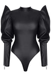 Extravaganter Wetlook Body BRGiuditta001 mit Reißverschluss-Details | Demoniq