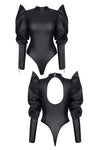 Extravaganter Wetlook Body BRGiuditta001 mit Reißverschluss-Details | Demoniq