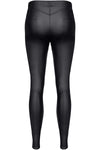 Schwarze Wetlook Leggings BRGiulia001 mit Gürtelschlaufen | Demoniq