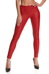 Rote Wetlook Leggings BRLidia001 mit Gürtelschlaufen | Demoniq