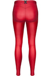 Rote Wetlook Leggings BRLidia001 mit Gürtelschlaufen | Demoniq