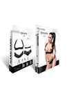 Schwarzes Wetlook Set Lea mit Unterbrust-BH und String | Demoniq