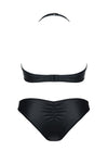 Erotisches Wetlook Set Mia - Schwarzer Unterbrust-BH & Slip | Demoniq