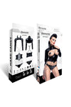 DE443 Erotisches Wetlook-Set mit Korsett, Jacke und Panty | Demoniq