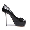 Giaro Peeptoe Plateau Pumps BELIZA SNAKE Schwarz_157278.jpg