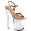 FLAMINGO-809HT - Plateau High Heel Sandalette - Klar/Gold Holografisch | Pleaser_168930.jpg