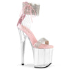 FLAMINGO-827RS - Plateau High Heel Sandalette - Rosa/Klar mit Strass | Pleaser_168940.jpg