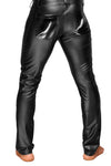 Herren-Wetlook-Hose mit Lack-Details H051 | Noir Handmade