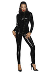 Langer PVC Overall mit Knopfleiste F247 - Schwarz | Noir Handmade