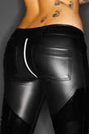 Lange Wetlook Hose mit Push-Up-Effekt F115 | Noir Handmade