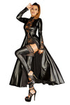 Powerwetlook Mantel DIVALICIOUS GOWN Schwarz F128C | Noir Handmade