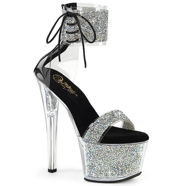 SKY-327RSI - Plateau High Heel Sandalette - Silber/Schwarz mit Strass | Pleaser_168966.jpg