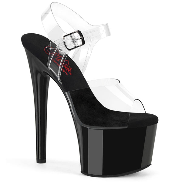 PASSION-708 - Plateau High Heel Sandalette - Schwarz/Klar/Transparent | Pleaser_162966.jpg