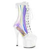 ADORE-1047 - Plateau Stiefeletten - Weiss Hologramm | Pleaser SALE