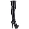 Plateau Overknee Stiefel ADORE-3000 - PU Schwarz SALE