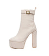 BAMARA Plateau Stiefeletten Beige Velour | Giaro SALE