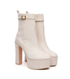 BAMARA Plateau Stiefeletten Beige Velour | Giaro SALE