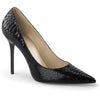 Pleaser Pumps CLASSIQUE-20SP Schwarz Snake-Print Leder SALE