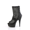 DELIGHT-1006 - Plateau Peeptoe Stiefeletten - Schwarz/Mesh | PleaserSALE