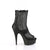 DELIGHT-1006 - Plateau Peeptoe Stiefeletten - Schwarz/Mesh | PleaserSALE