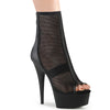 DELIGHT-1006 - Plateau Peeptoe Stiefeletten - Schwarz/Mesh | PleaserSALE