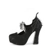 DEMON-18 Plateau High Heel Pumps mit Fledermaus-Detail Schwarz | DemoniaCult SALE