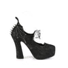 DEMON-18 Plateau High Heel Pumps mit Fledermaus-Detail Schwarz | DemoniaCult SALE