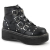 EMILY-315 Plateau Stiefeletten Schnallen schwarz matt Gothic | DemoniaCult SALE