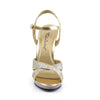 Plateau High Heels FLAIR-419G- Gold/Klar | Fabulicious SALE