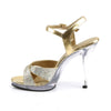 Plateau High Heels FLAIR-419G- Gold/Klar | Fabulicious SALE