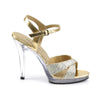 Plateau High Heels FLAIR-419G- Gold/Klar | Fabulicious SALE