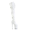 FLAMINGO-3028 Overknee Plateau Stiefel Weiß Lack | Pleaser