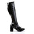 Retro Stiefel GOGO-300 - Lack Schwarz SALE