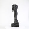 SHAKER-325 Plateau Overknee Stiefel Schwarz | DemoniaCult SALE