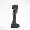 SHAKER-325 Plateau Overknee Stiefel Schwarz | DemoniaCult SALE