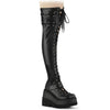 SHAKER-325 Plateau Overknee Stiefel Schwarz | DemoniaCult SALE