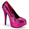 Plateau Pumps TEEZE-06GW - Glitter Hot Pink (Weit) SALE